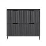 Jalatsikapp sahtliga 100 x 19 x 91 cm must MDF ja metall