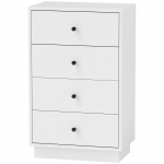 Kummut sahtlitega 47&times;29&times;75 cm valge 4 sahtlit melamiin