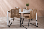 S&ouml;&ouml;gilaud ja toolikomplekt 150x100 cm valge teak