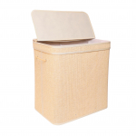 Pesukorv 61 x 40 x 30 cm bambusest 90 l kaanega ja kotiga
