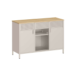 Kummut 40 x 110 x 76 cm liivjas beež 2 ukse ja riiulitega