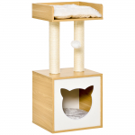 Kassimaja 35 x 35 x 81 cm tamm 2 tasandit ja sisal
