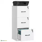 Failikapp 41x40x103,1 cm valge 3 lukustatavat sahtlit
