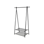 Riidestange riiulitega 87.8x155.7x41.6cm must