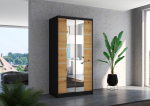 Liugustega Riidekapp KSAWER 100 100x200x58 Must
