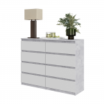 Kummut 120x92.5x33.5 cm Betoon Valge