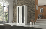 Liugustega riidekapp Karen 120x215x61 cm Valge