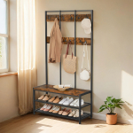 Metallist esikunagi 100x40x184 cm pruun must