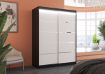 Liugustega Riidekapp LUFT 150 150x200x58 cm Must