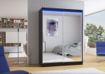 Liugustega Riidekapp FLOREST 150 150x200x58 cm Must