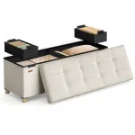 Hoiustamisega ottoman-pink 110 cm cappuccino beež