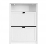 Valge jalatsikapp 80 &times; 24 &times; 110 cm MDF E1 2 kaldkambrit