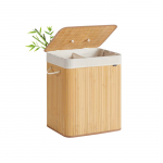 Pesukorv kaanega 40x30x60 cm bambus eemaldatav kott