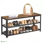 Esikupink 100x30x45 cm pruun ja must 2 riiuliga