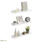 Rippuvad riiulid 60 x 10 x 5 cm valge MDF 2 tk