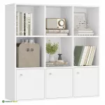 Valge raamaturiiul 97,5 x 30 x 97,5 cm melamiinspoon
