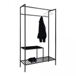 Esikunagi Vita teras 101x38x170 cm must 2 riiulit