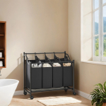 Pesukorv suur 88 x 39 x 81 cm Must