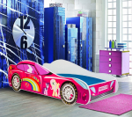 Voodi madratsiga CAR PINK 160x80 cm Roosa