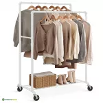 Riidestange ratastel 162 &times; 59 &times; 100 cm valge teras