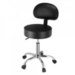Seljatoega taburet ratastel must PU-nahk 84 100 cm