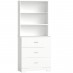 Raamaturiiul sahtlitega 79x39,5x180 cm valge 3 riiulit