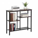 Konsoollaud 75 x 80 x 22 cm mustpruun MDF ja raud