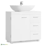 Vannitoakapp 30 x 70 x 64 cm valge MDF sahtlitega