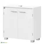 Valamu all kapp 60x30x60 cm valge MDF riiuliga