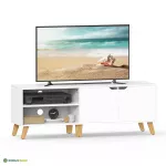 Valge TV alus 40 &times; 140 &times; 50 cm kuni 60-tollisele