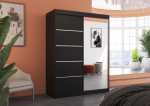 Liugustega riidekapp LIMBO 150 150x200x58 cm Must