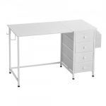 Valge arvutilaud sahtlitega 120 x 50 x 75 cm 4 sahtlit