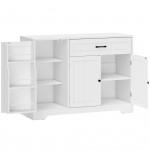 K&ouml;&ouml;gikapp 110 &times; 40 &times; 80 cm valge MDF sahtli ja riiulitega