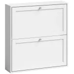 Jalatsikapp 2 klapi ja sahtliga valge 80x20x84 cm
