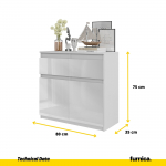 Madal kummut 80x75x35 cm Valge