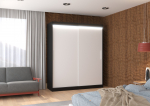 Liugustega riidekapp LINCOLN 180 180x215x58 cm Must