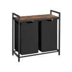 V&auml;ljat&otilde;mmatav pesukorv 2x46 L pruun