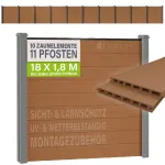 Privaatsuspiirde komplekt 10 WPC paneeli teak