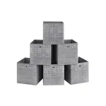 Kokkupandavad hoiukastid 6 tk 33x33x33 cm hall meleeritud