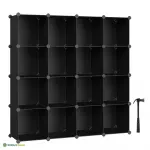 Jalatsikarp 16 tk 125 x 31 x 125 cm must 16 kuubiga