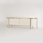 Stilig TV alus 200 cm valge-kuldne 4 ust