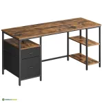 Arvutilaud 160x60x76 cm pruun-must hoiuruumiga
