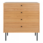 Kummut Kyoto 80x40x85 cm tamm 4 sahtlit metalljalad
