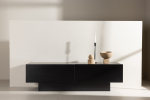 TV alus Cuenca 160x45 cm must MDF ja peidetud kapp