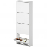 Jalan&otilde;ude kapp 55x15x139,5 cm valge metall 4 sahtlit