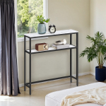 Konsoollaud must 20 x 80 x 80 cm 2 riiulit teras