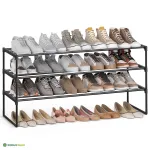 Madal jalatsiriiul 116x30x55 cm Must 3 taset metallist
