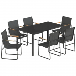 Aiam&ouml;&ouml;blikomplekt 7-osaline must 150 x 80 cm laud
