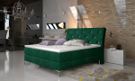 Boxspring-voodi Adel 140X200 145x215x118 cm Tumehall roheline
