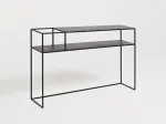 Konsoollaud 120x25x75 cm must metall lillepotiriiuliga